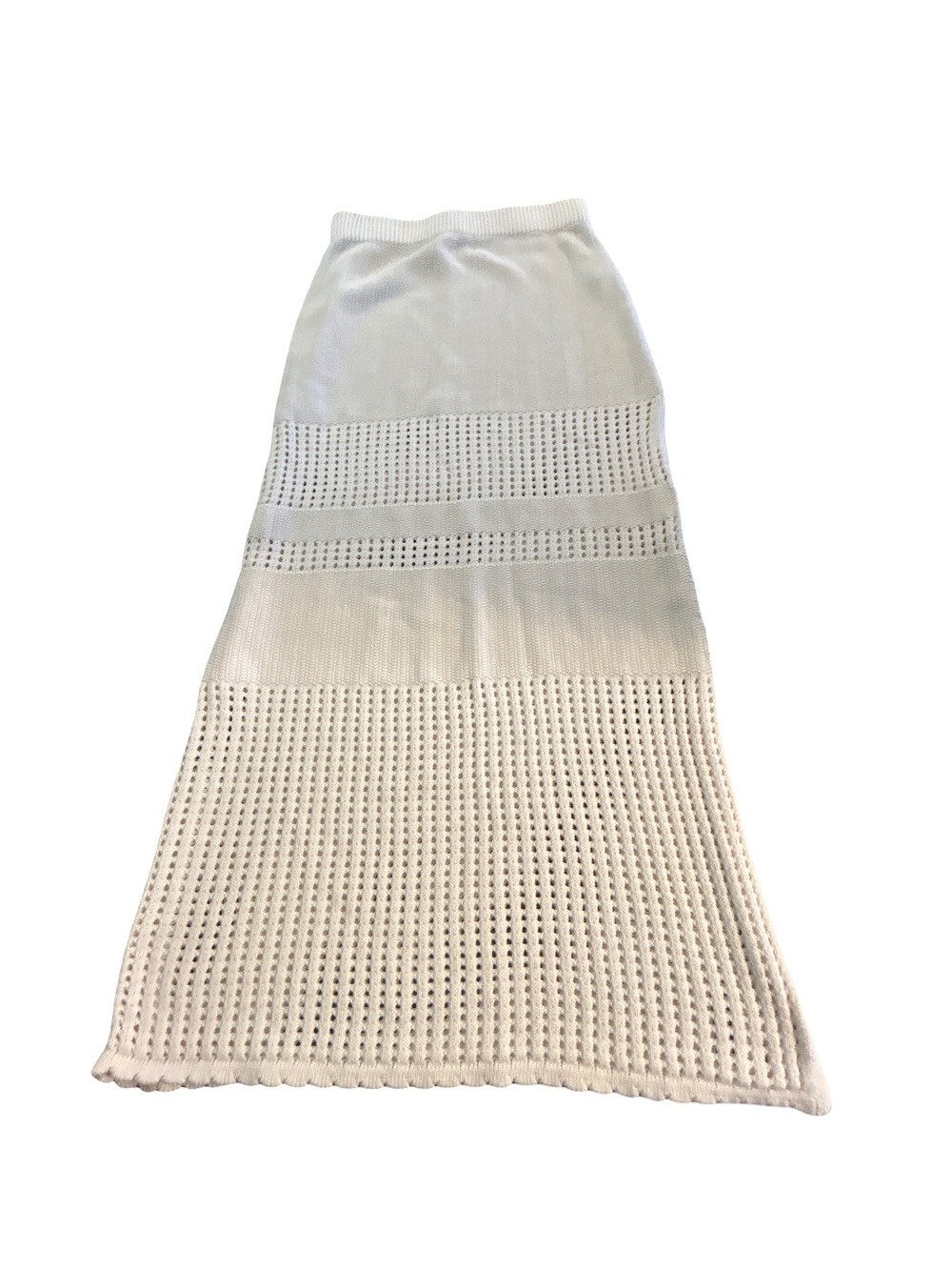 Forever 21 Off White Knit Open Work Crochet Open-Knit Maxi Skirt Medium